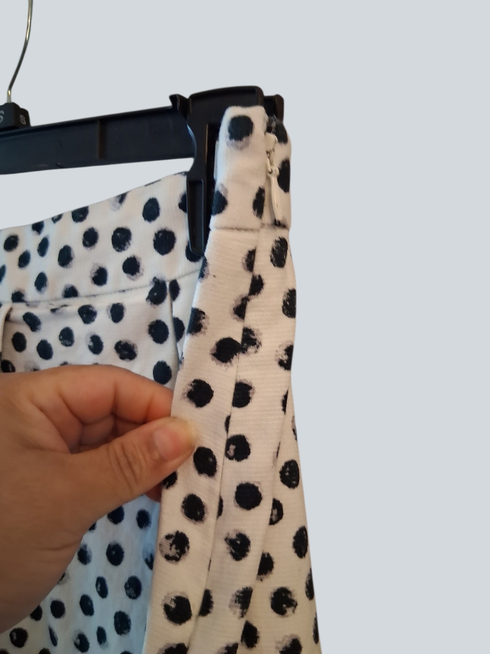 Who What Wear White and Black Polka Dot Midi Skirt - Picture 5 of 7